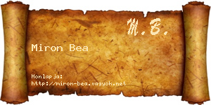 Miron Bea névjegykártya